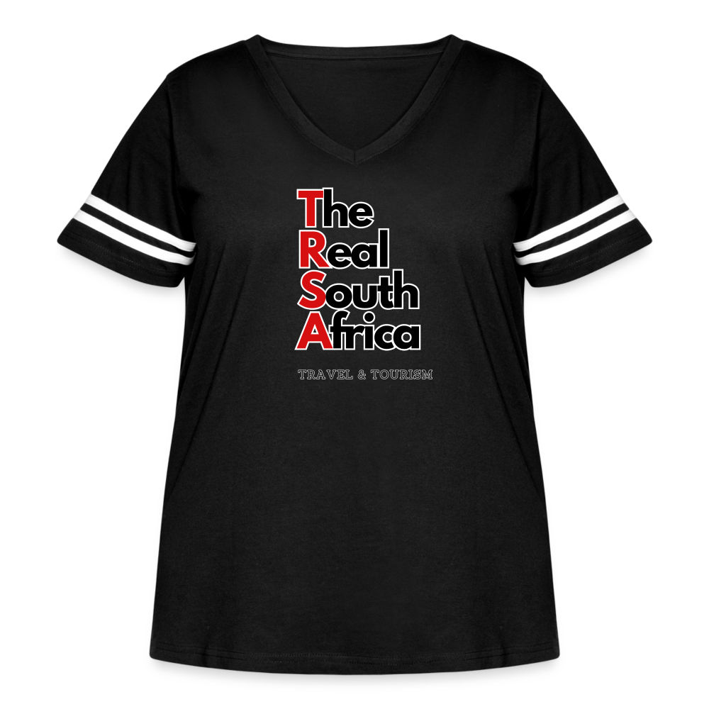 Women's Curvy TRSA Vintage Sport T-Shirt - black/white