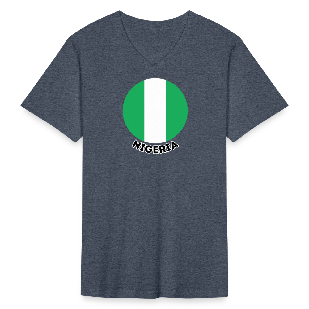 Men's Nigeria V-Neck T-Shirt - heather navy