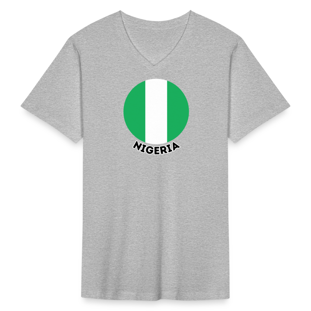 Men's Nigeria V-Neck T-Shirt - heather gray