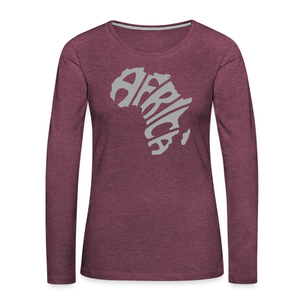 Africa Long Sleeve T-Shirt - heather burgundy