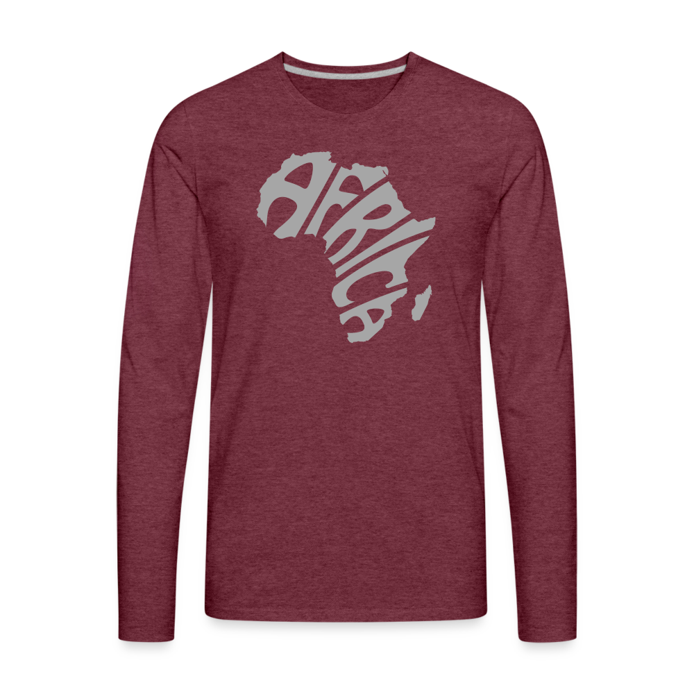 Africa Long Sleeve T-Shirt - heather burgundy