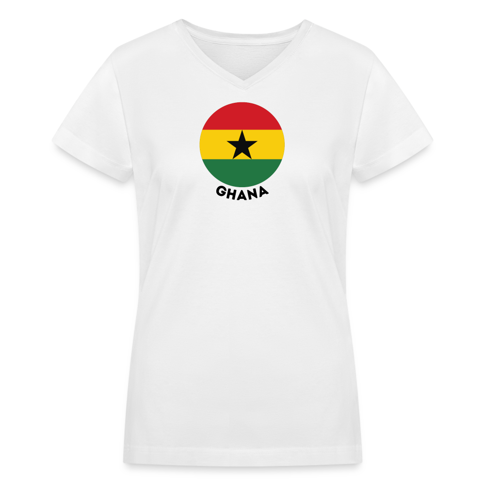 Women's Ghana V-Neck T-Shirt - white