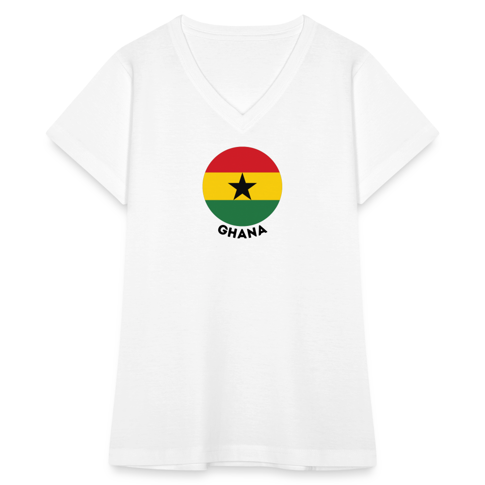 Women's Ghana V-Neck T-Shirt - white