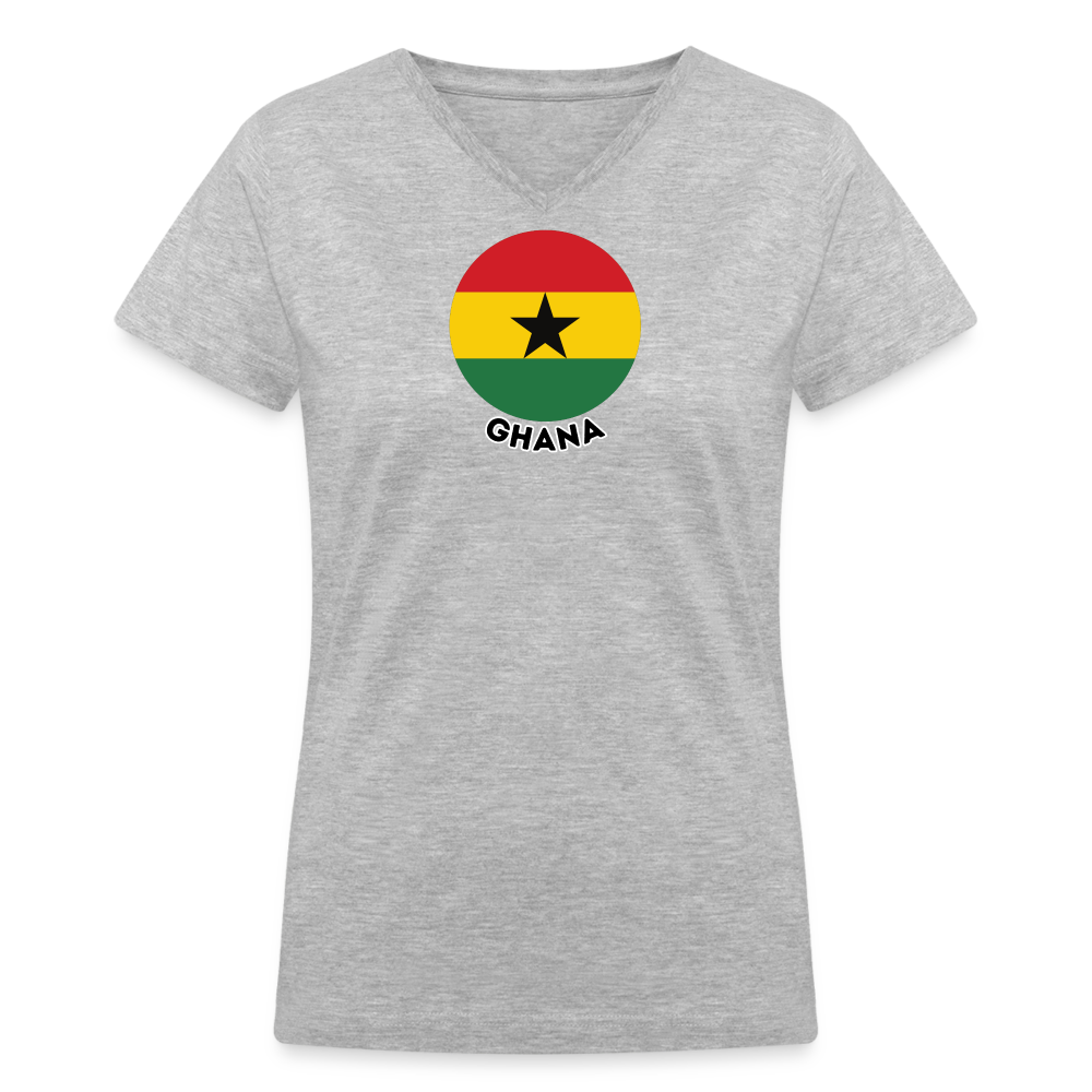 Women's Ghana V-Neck T-Shirt - gray