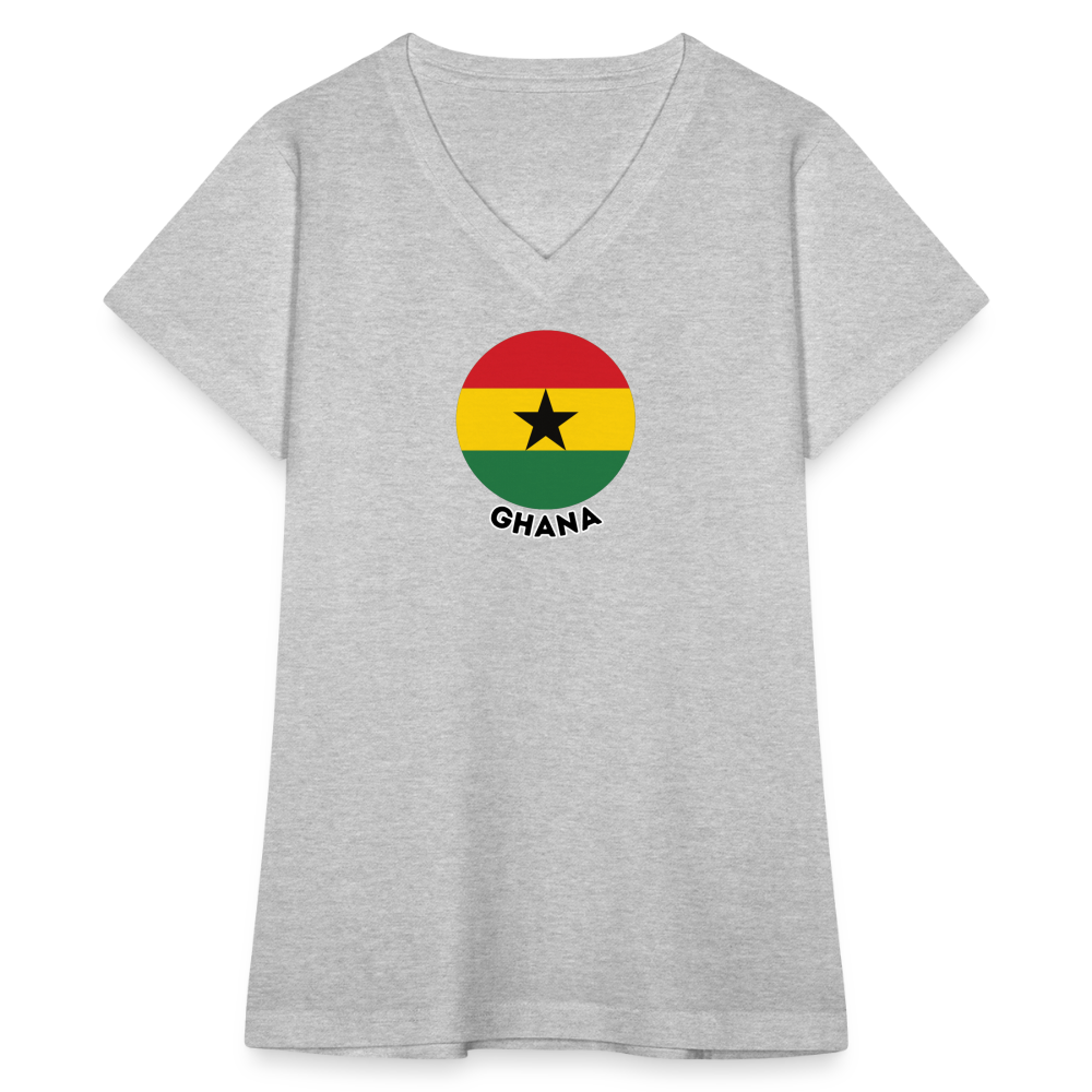 Women's Ghana V-Neck T-Shirt - gray