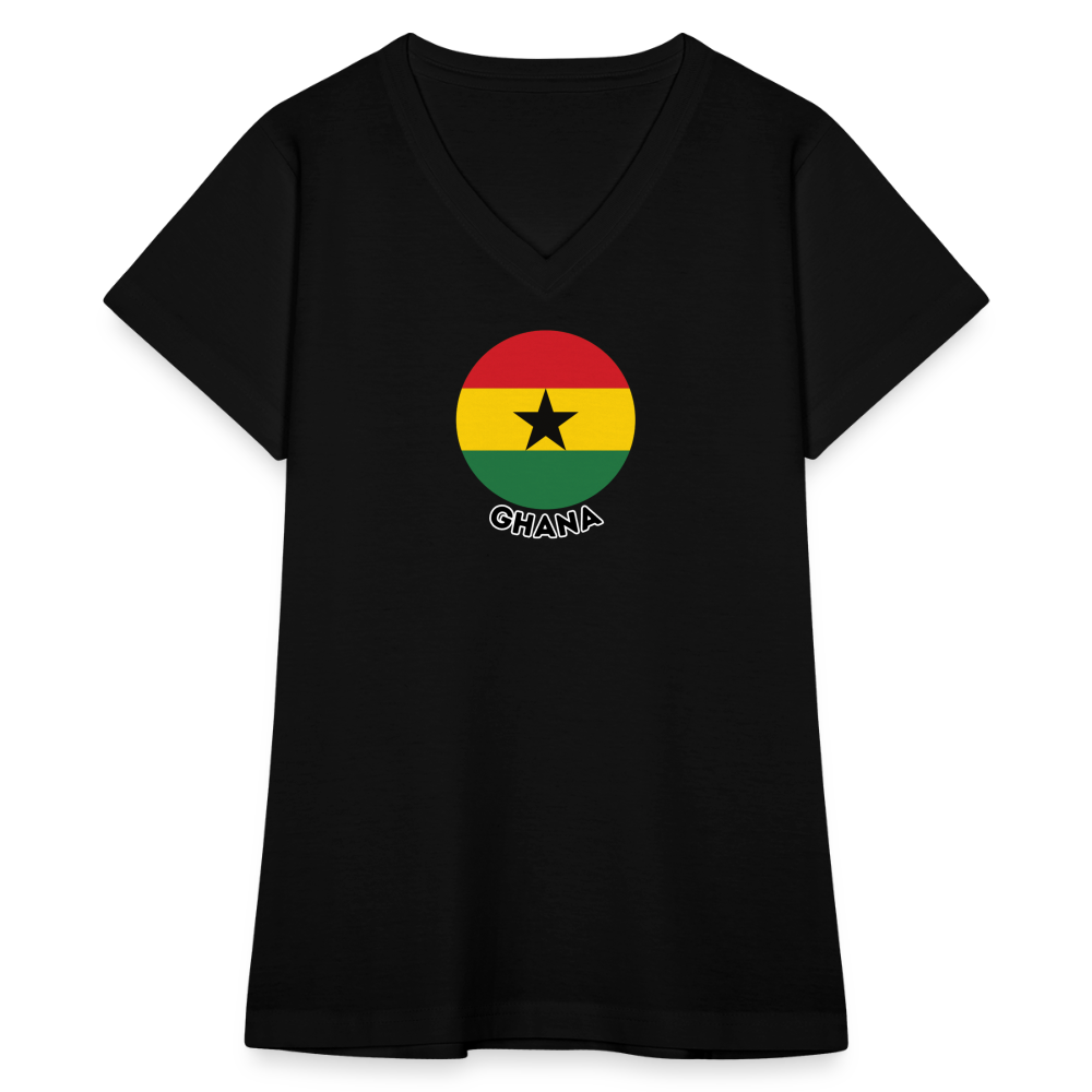 Women's Ghana V-Neck T-Shirt - black