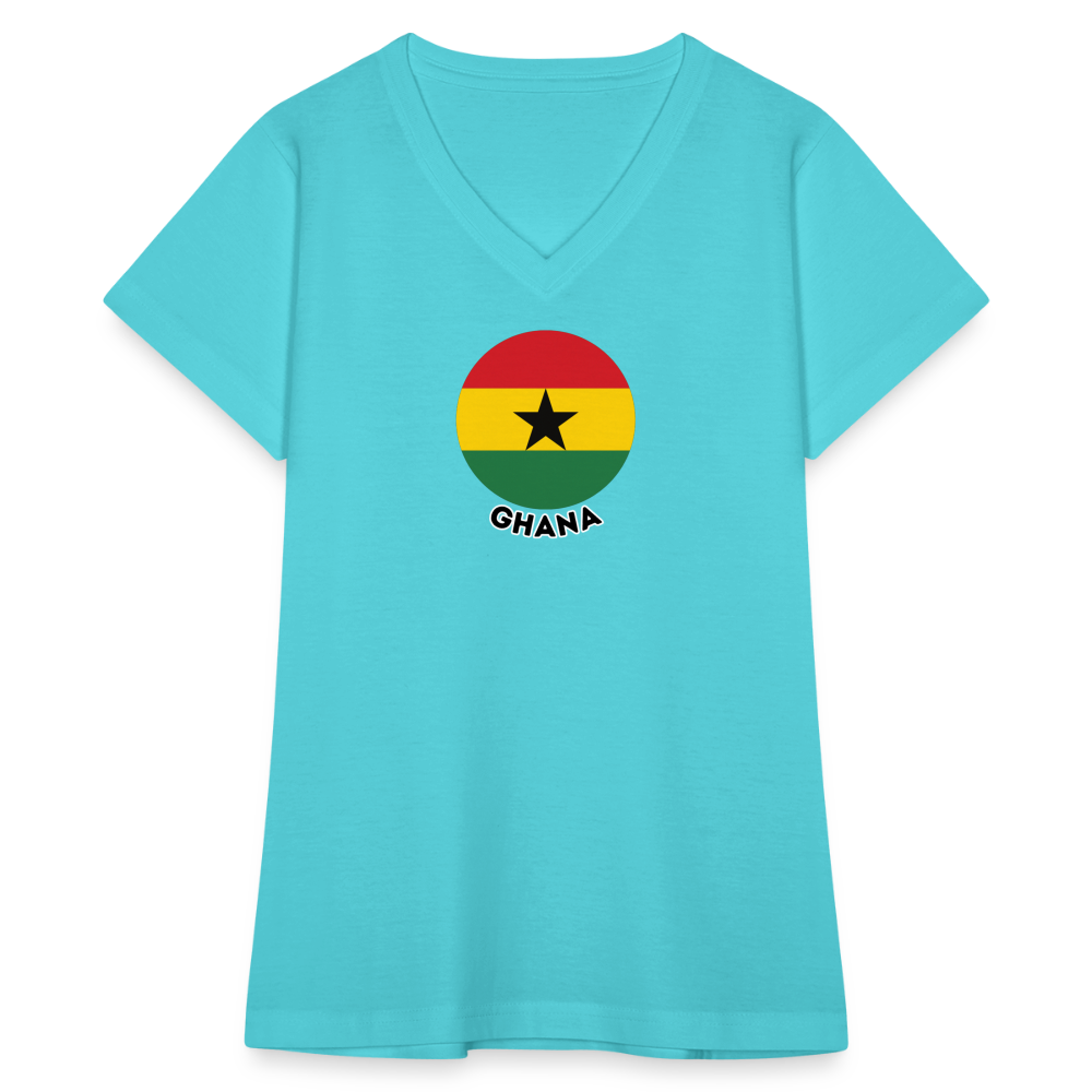 Women's Ghana V-Neck T-Shirt - aqua