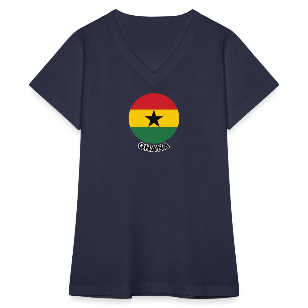 Women's Ghana V-Neck T-Shirt - navy