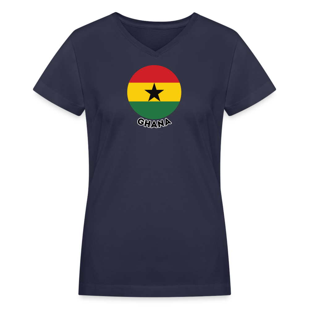 Women's Ghana V-Neck T-Shirt - navy