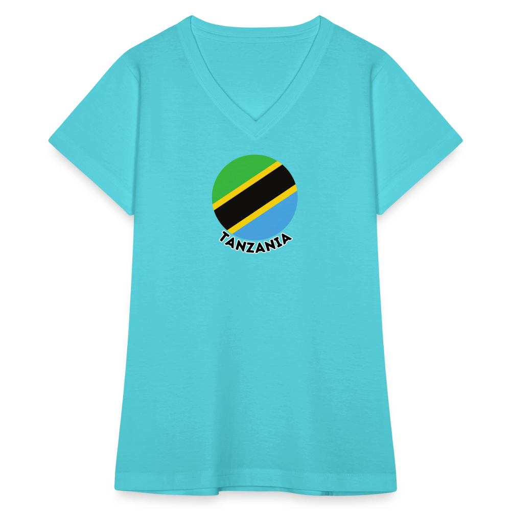 Women's Tanzania V-Neck T-Shirt - aqua