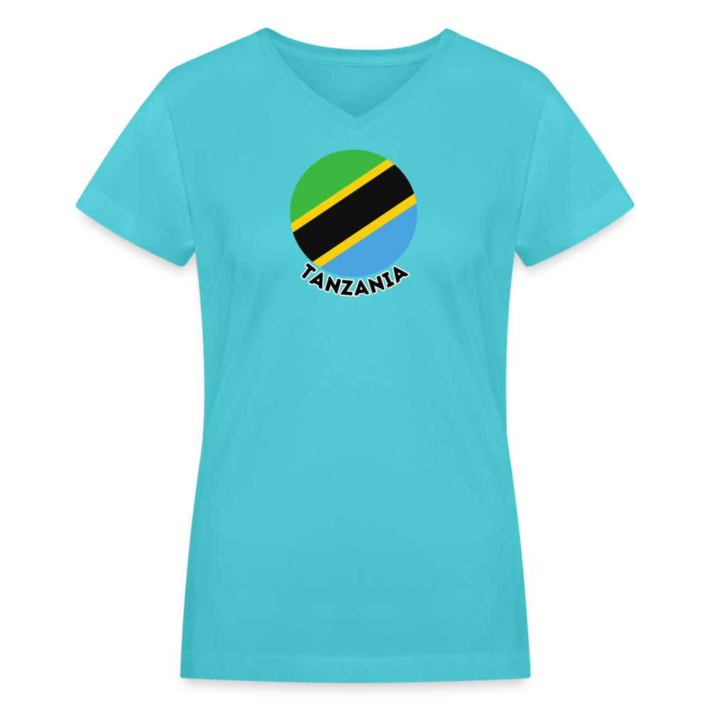 Women's Tanzania V-Neck T-Shirt - aqua