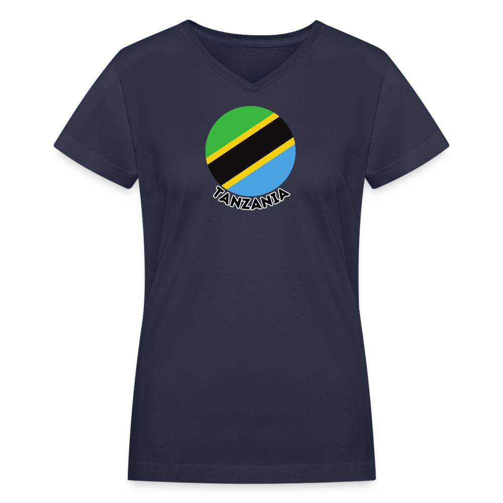 Women's Tanzania V-Neck T-Shirt - navy