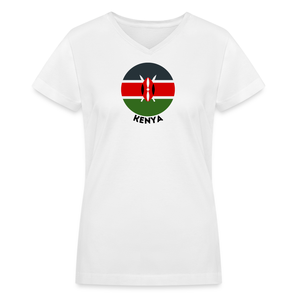 Women's Kenya V-Neck T-Shirt - white