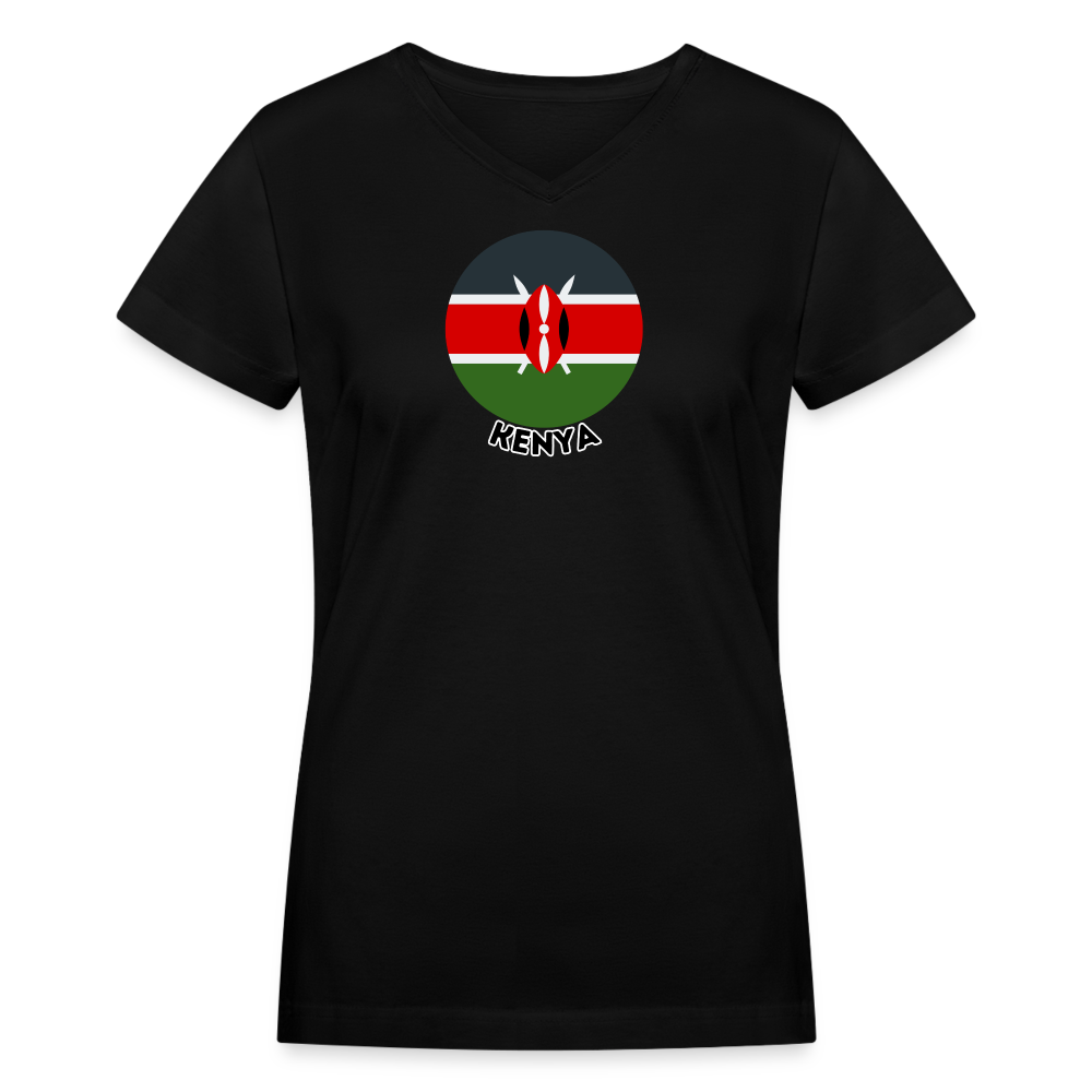 Women's Kenya V-Neck T-Shirt - black