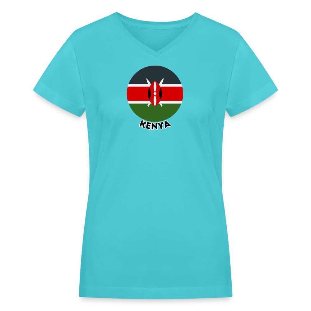 Women's Kenya V-Neck T-Shirt - aqua