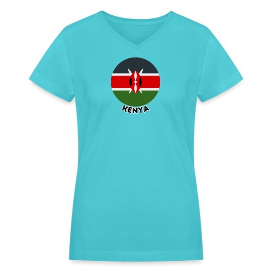 Women's Kenya V-Neck T-Shirt - aqua