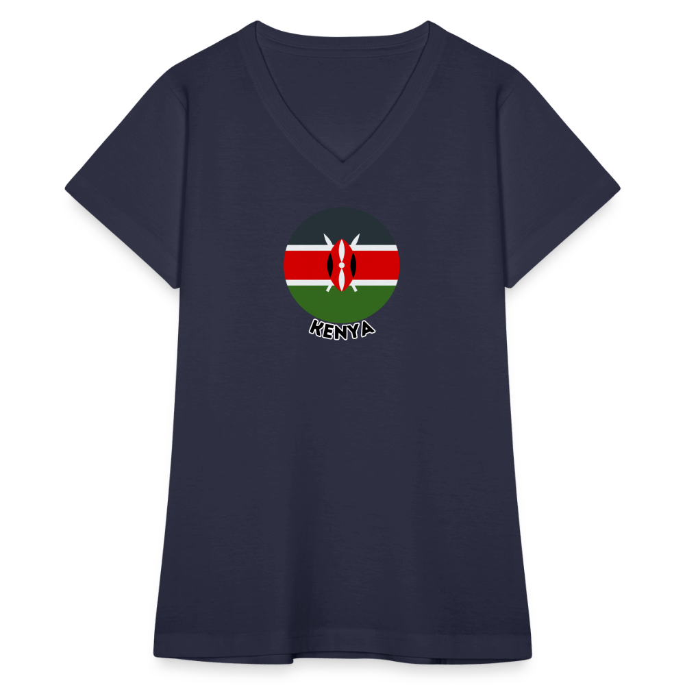 Women's Kenya V-Neck T-Shirt - navy