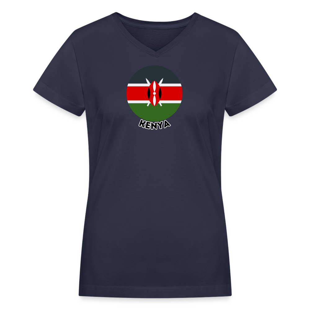 Women's Kenya V-Neck T-Shirt - navy