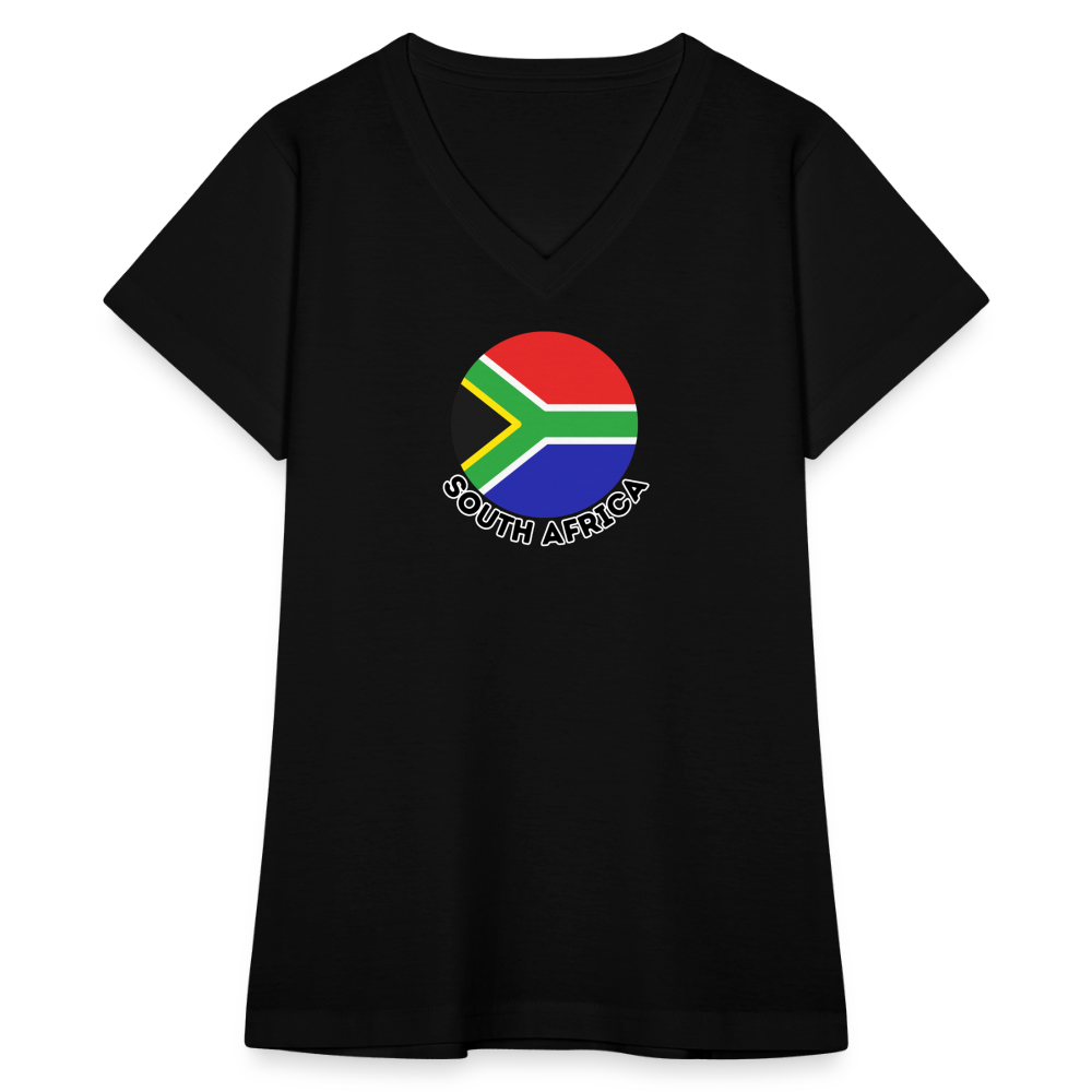 Women's South Africa V-Neck T-Shirt - black