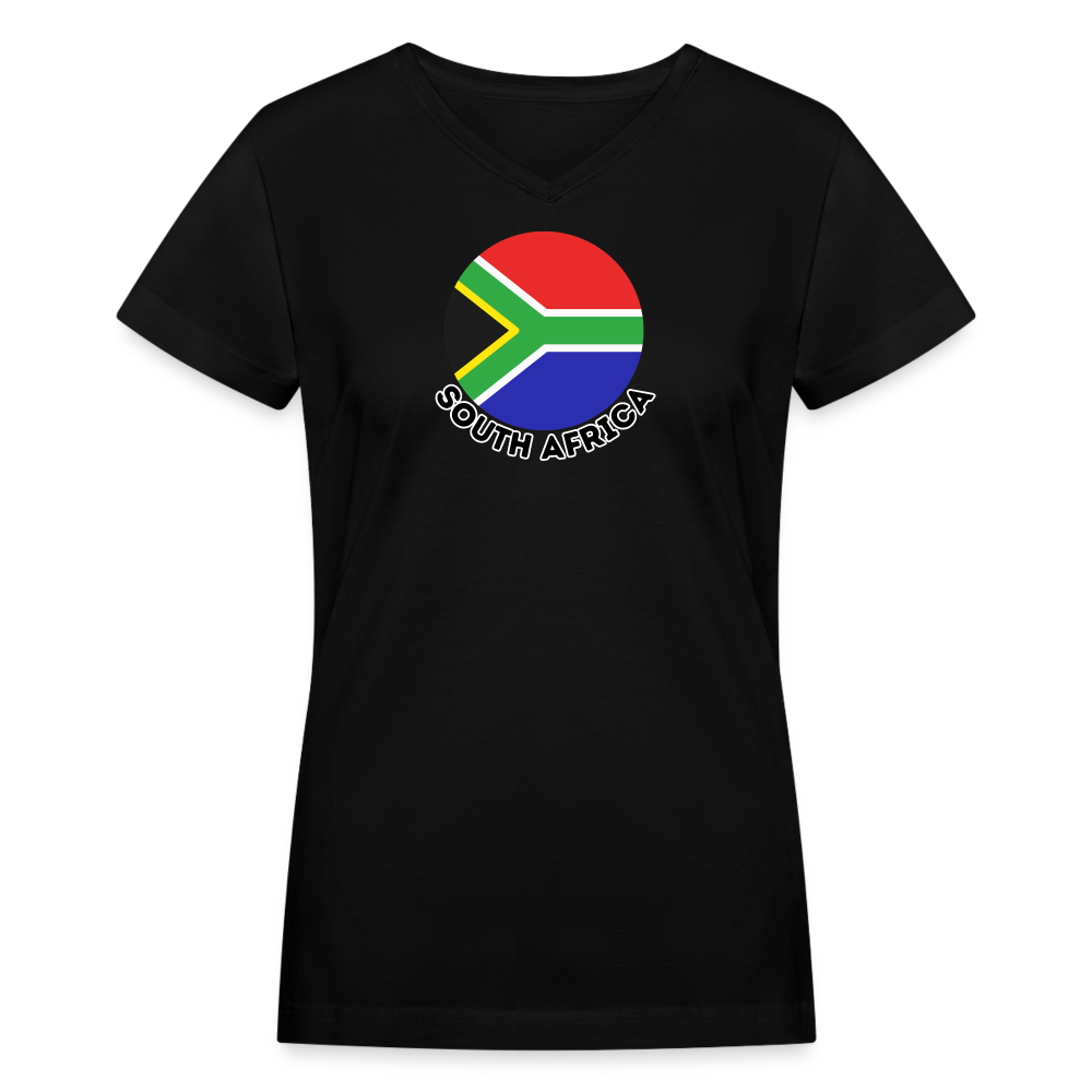 Women's South Africa V-Neck T-Shirt - black