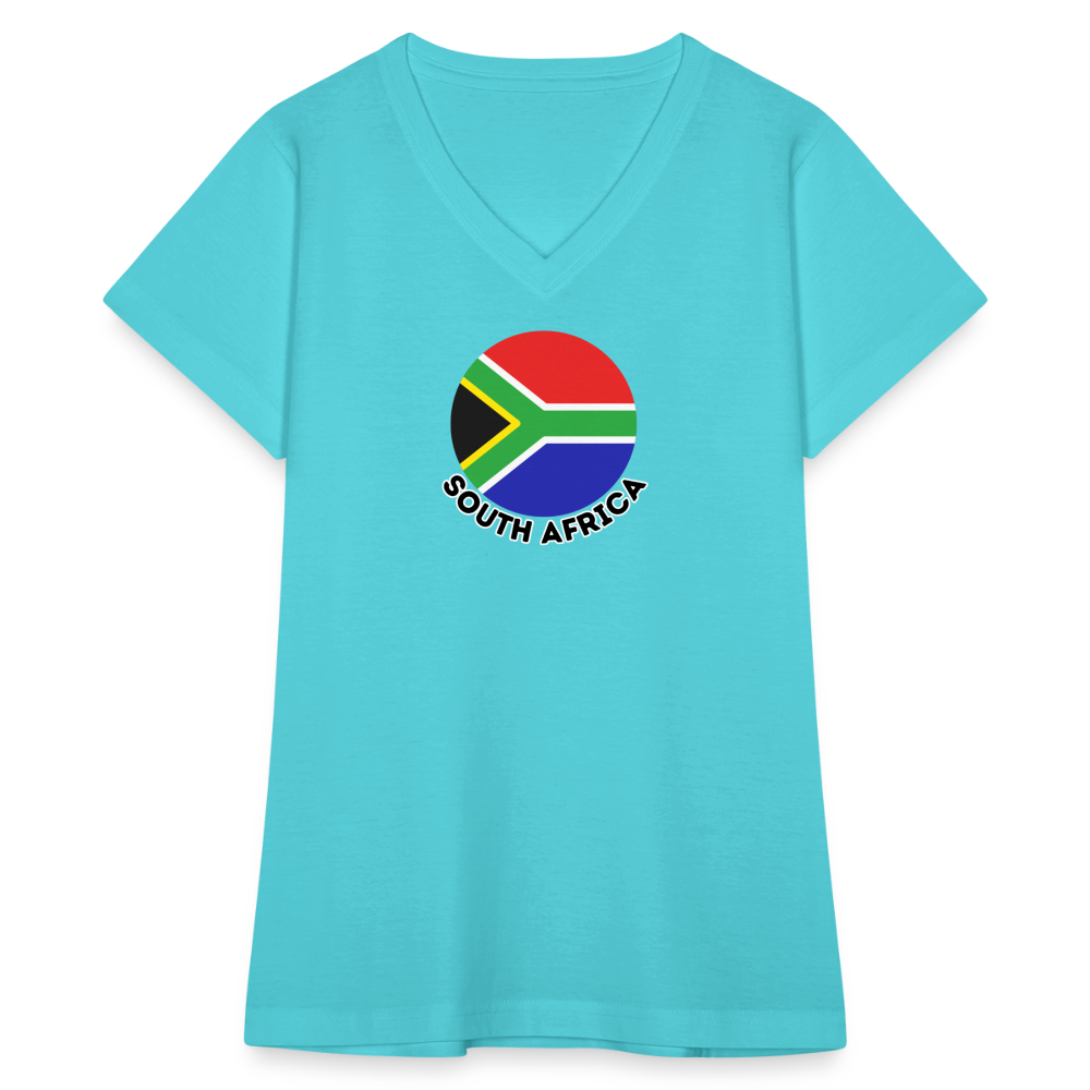 Women's South Africa V-Neck T-Shirt - aqua