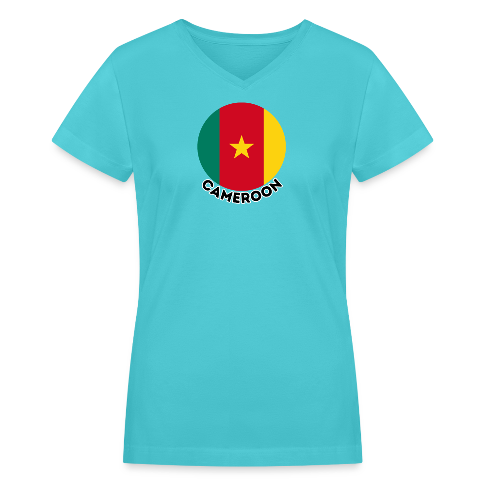 Women's Cameroon V-Neck T-Shirt - aqua