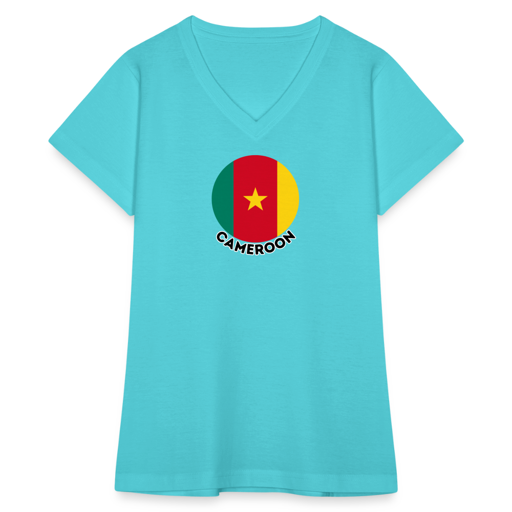 Women's Cameroon V-Neck T-Shirt - aqua