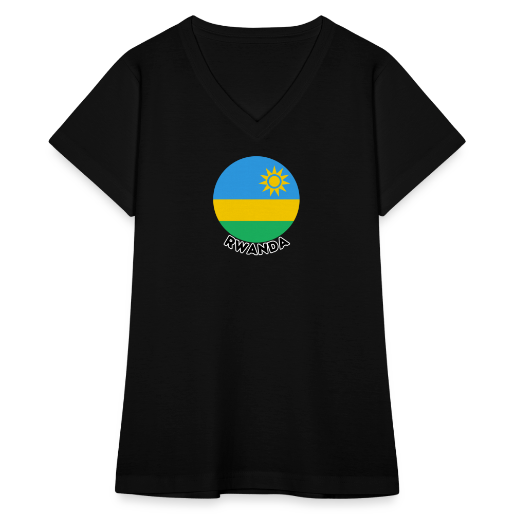 Women's Rwanda V-Neck T-Shirt - black