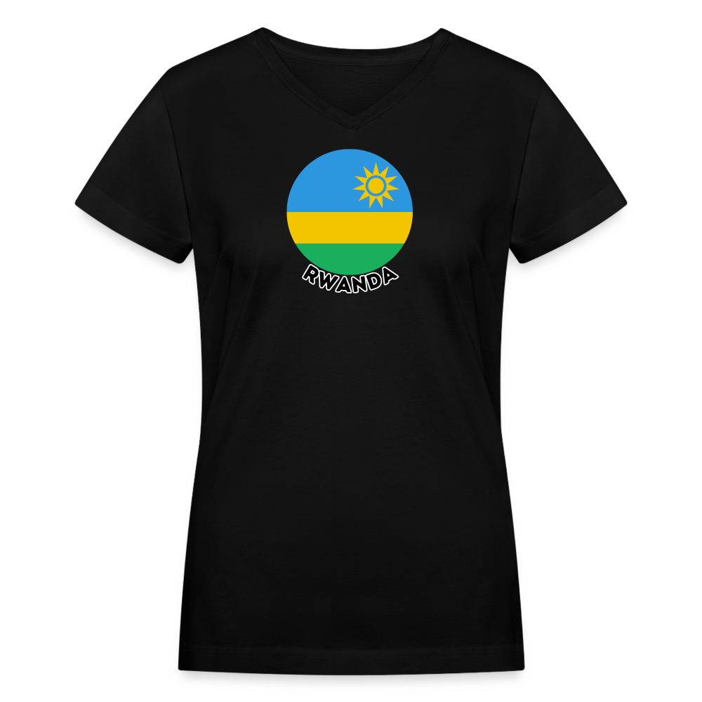 Women's Rwanda V-Neck T-Shirt - black