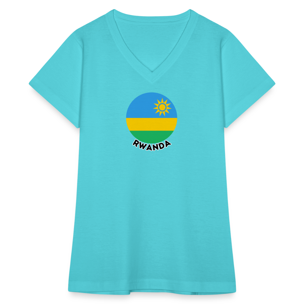 Women's Rwanda V-Neck T-Shirt - aqua