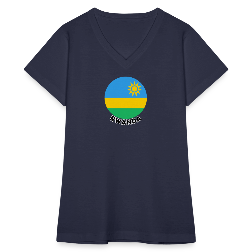 Women's Rwanda V-Neck T-Shirt - navy