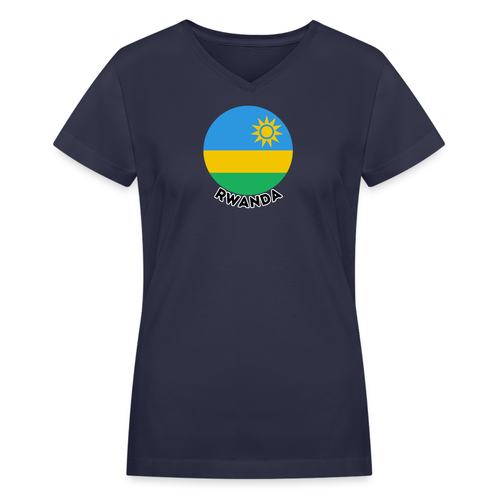 Women's Rwanda V-Neck T-Shirt - navy