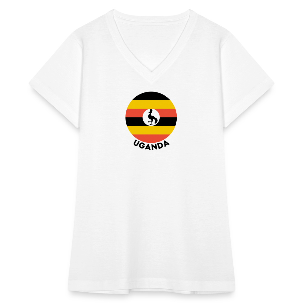 Women's Uganda V-Neck T-Shirt - white