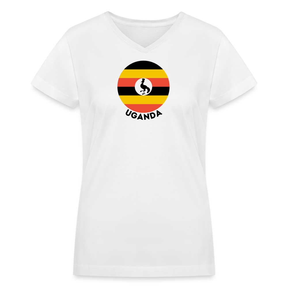 Women's Uganda V-Neck T-Shirt - white