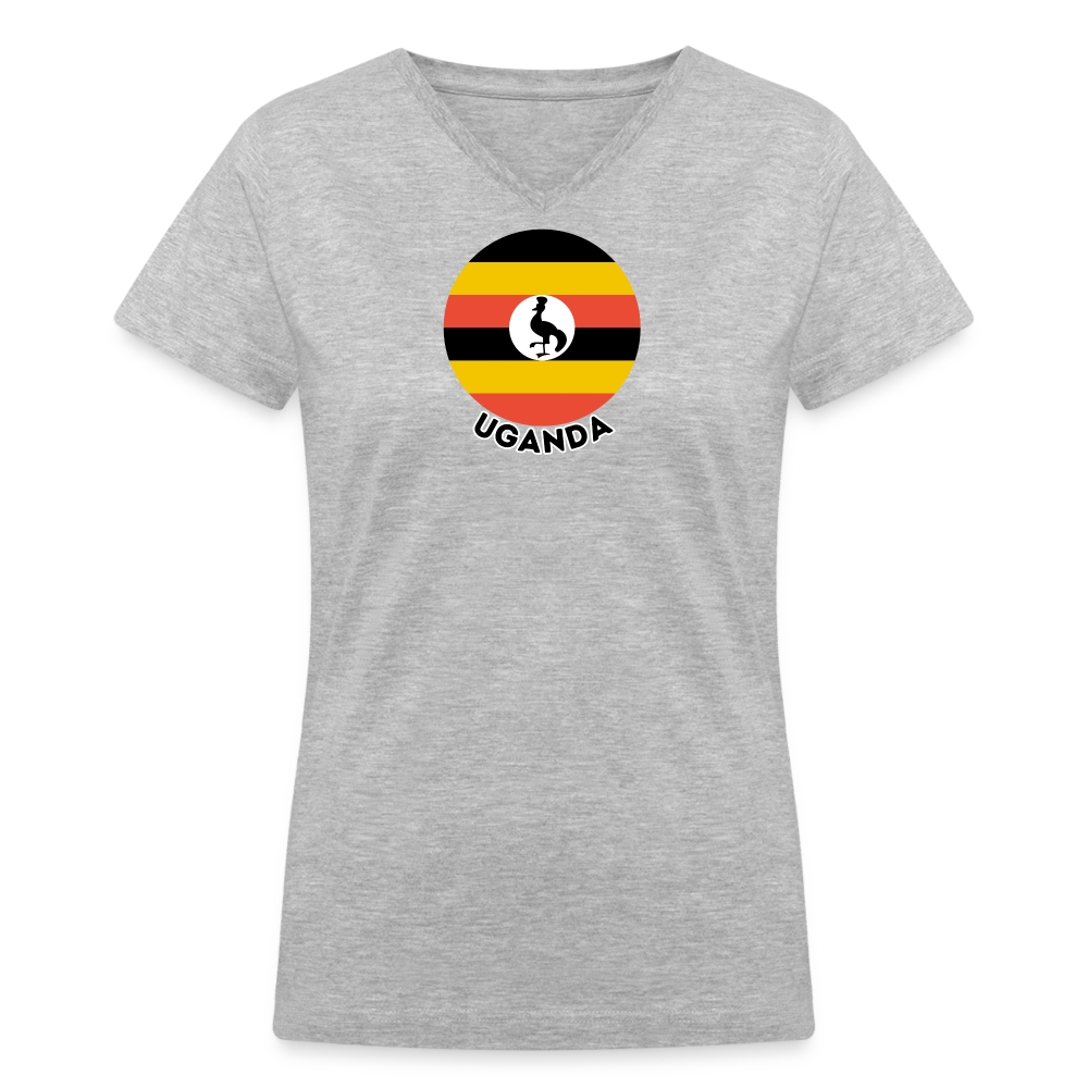 Women's Uganda V-Neck T-Shirt - gray