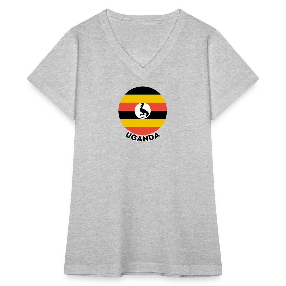 Women's Uganda V-Neck T-Shirt - gray