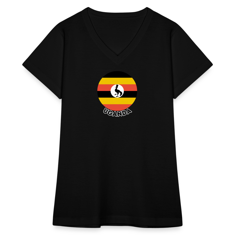 Women's Uganda V-Neck T-Shirt - black