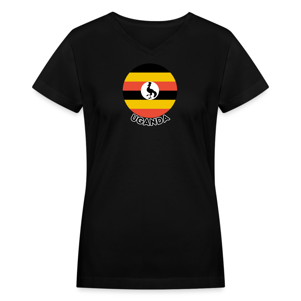 Women's Uganda V-Neck T-Shirt - black