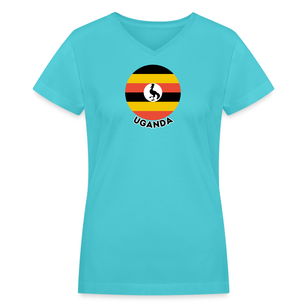 Women's Uganda V-Neck T-Shirt - aqua