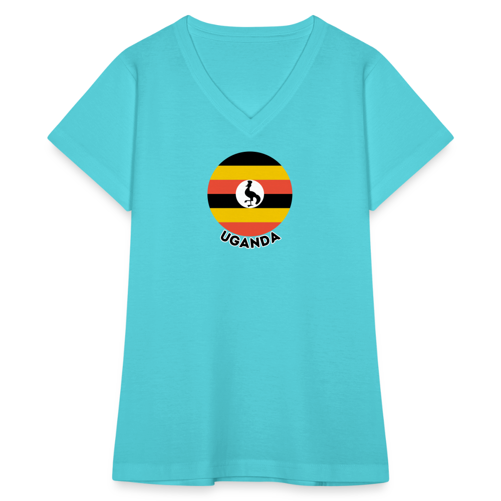 Women's Uganda V-Neck T-Shirt - aqua