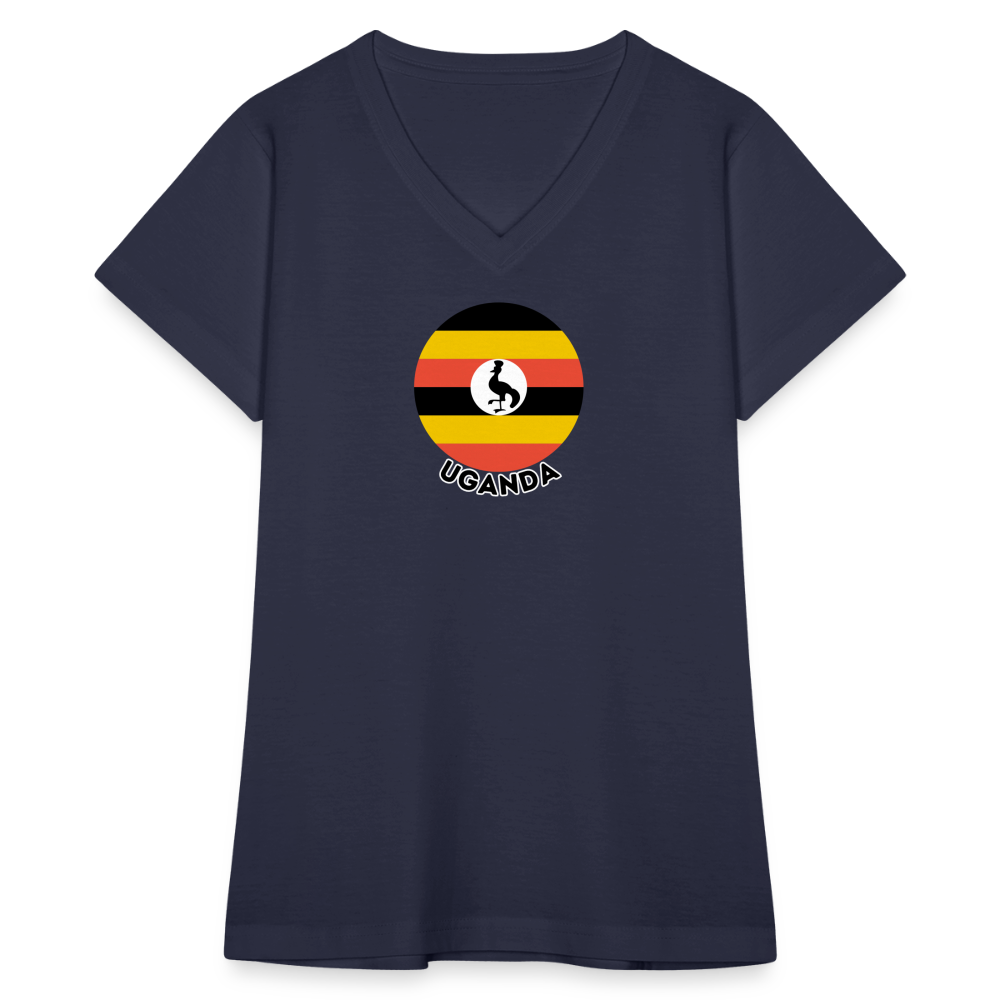 Women's Uganda V-Neck T-Shirt - navy