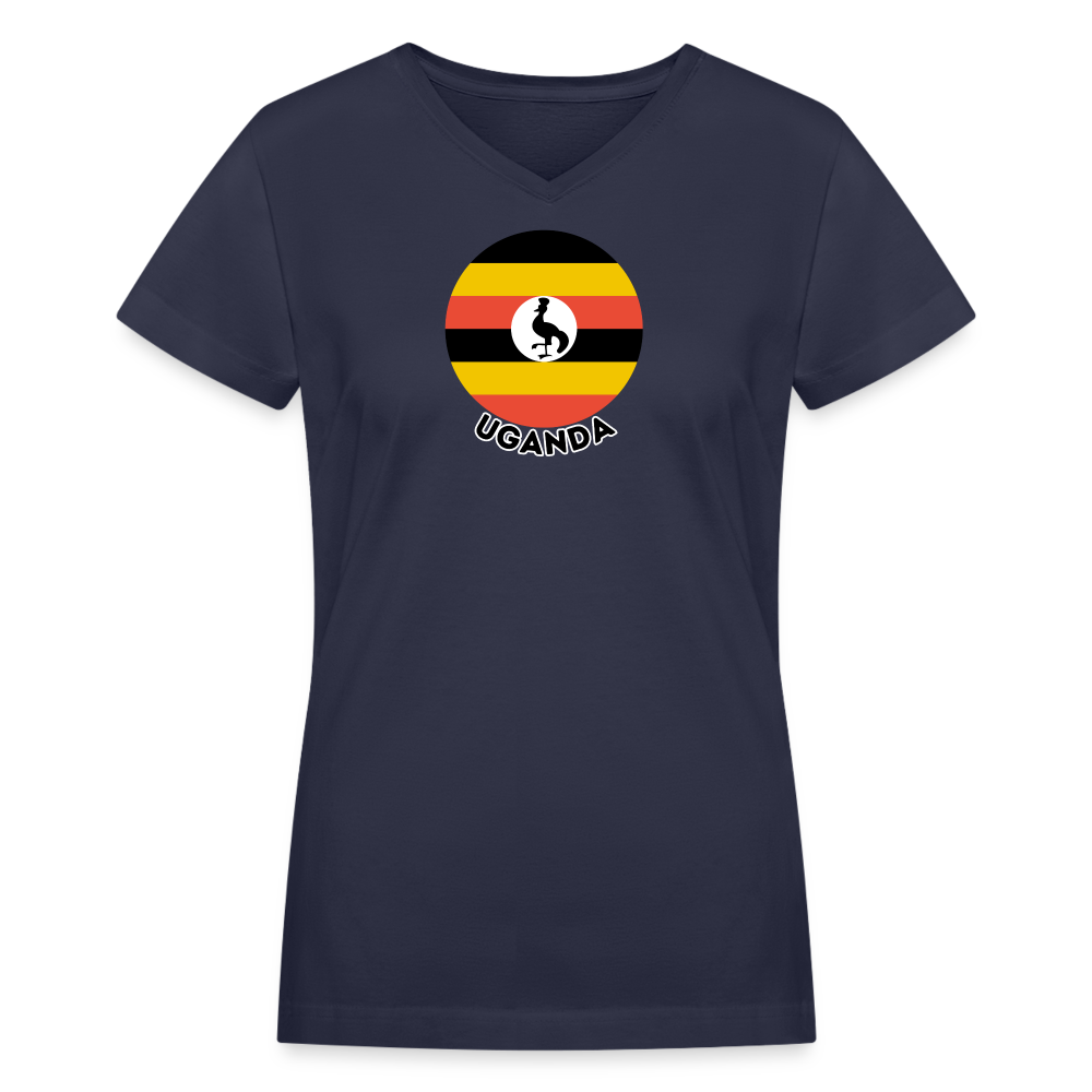 Women's Uganda V-Neck T-Shirt - navy