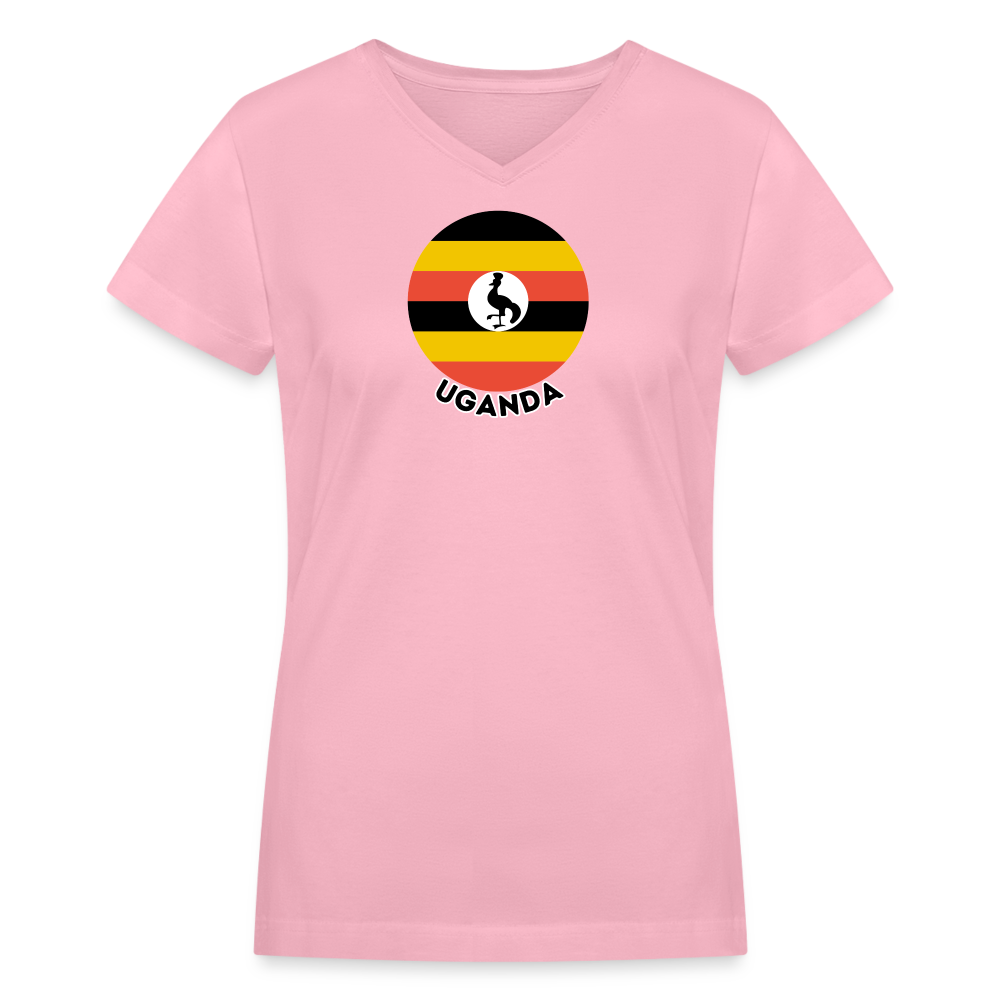 Women's Uganda V-Neck T-Shirt - pink