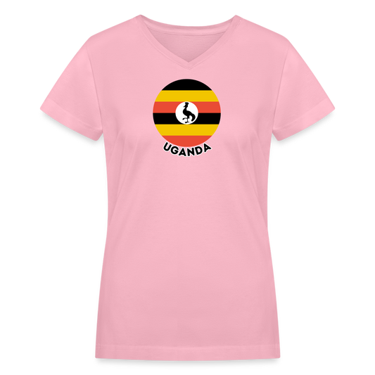 Women's Uganda V-Neck T-Shirt - pink