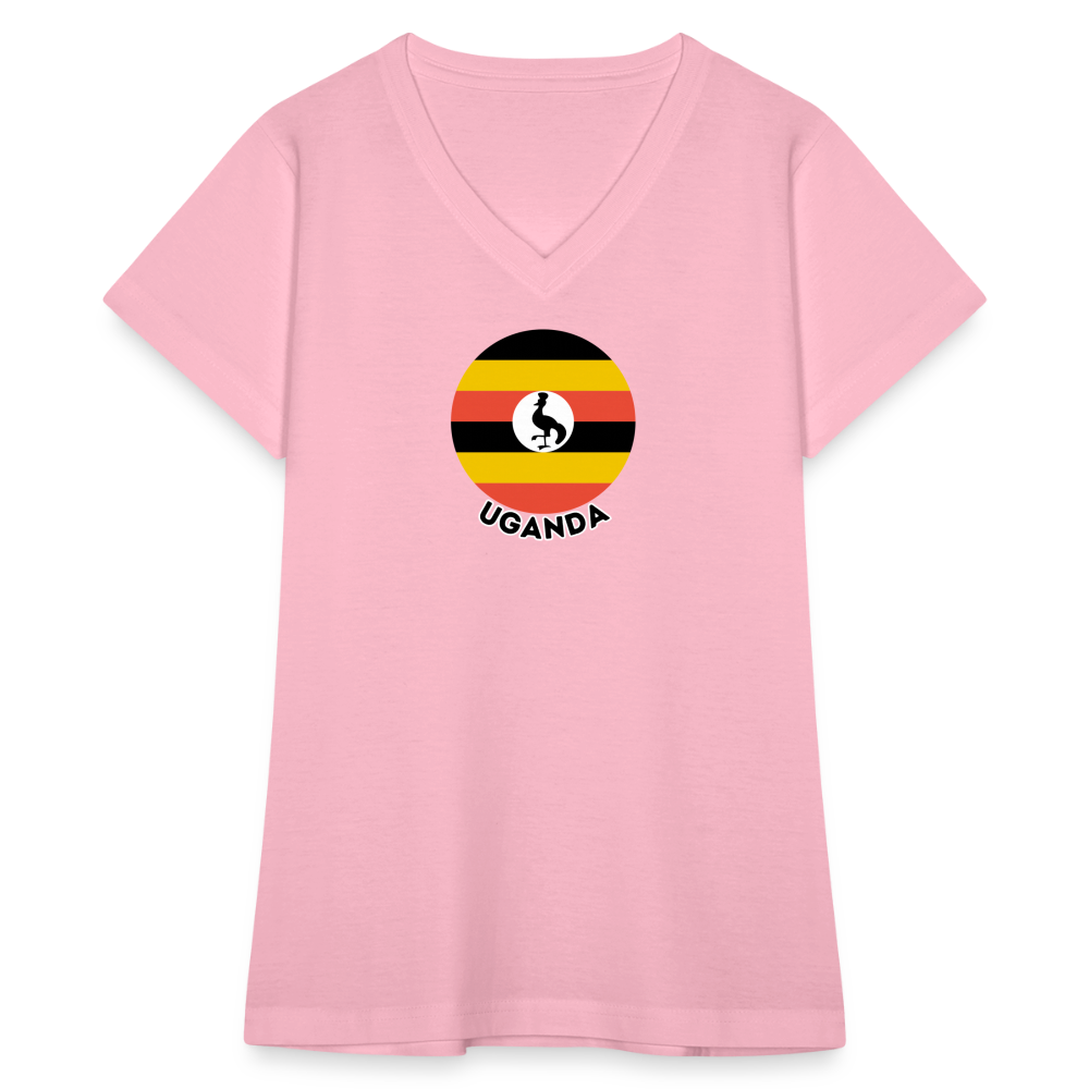 Women's Uganda V-Neck T-Shirt - pink