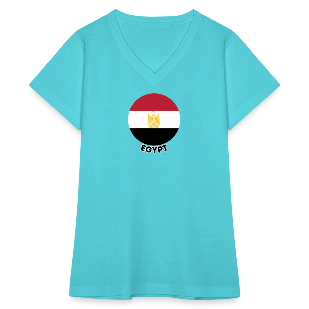 Women's Egypt V-Neck T-Shirt - aqua