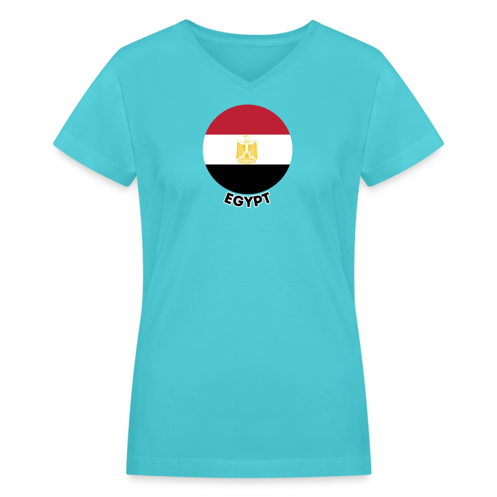 Women's Egypt V-Neck T-Shirt - aqua