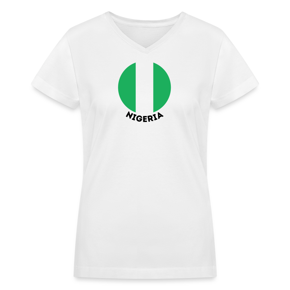 Women's Nigeria V-Neck T-Shirt - white