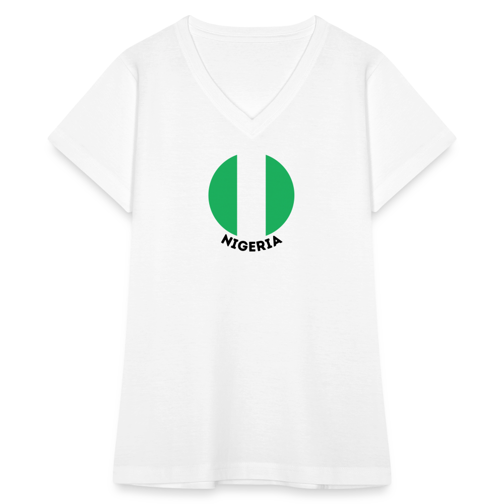 Women's Nigeria V-Neck T-Shirt - white