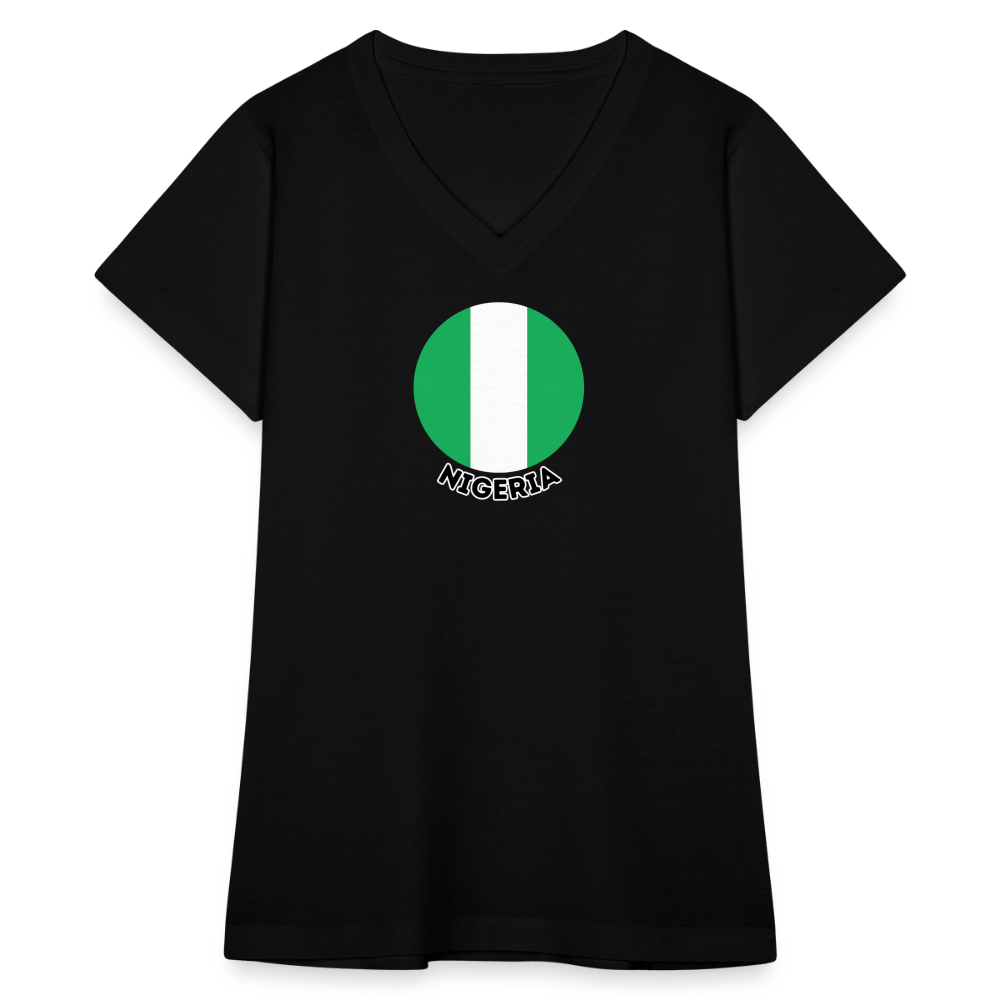 Women's Nigeria V-Neck T-Shirt - black